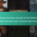 I bonus del pass mensile di The Walking Dead: Survivors per l’accesso agli eventi